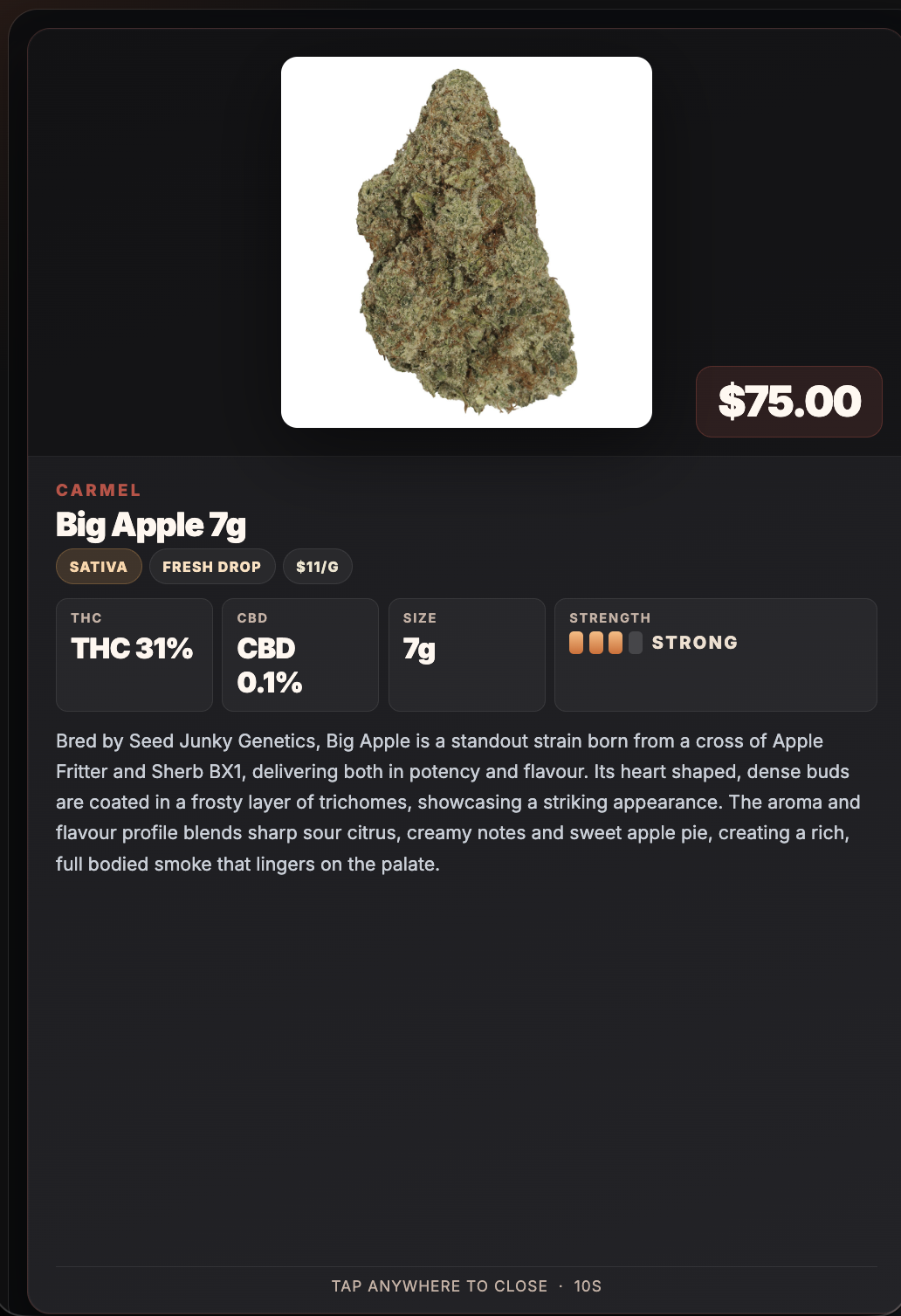 Product card — Big Apple 7g flower